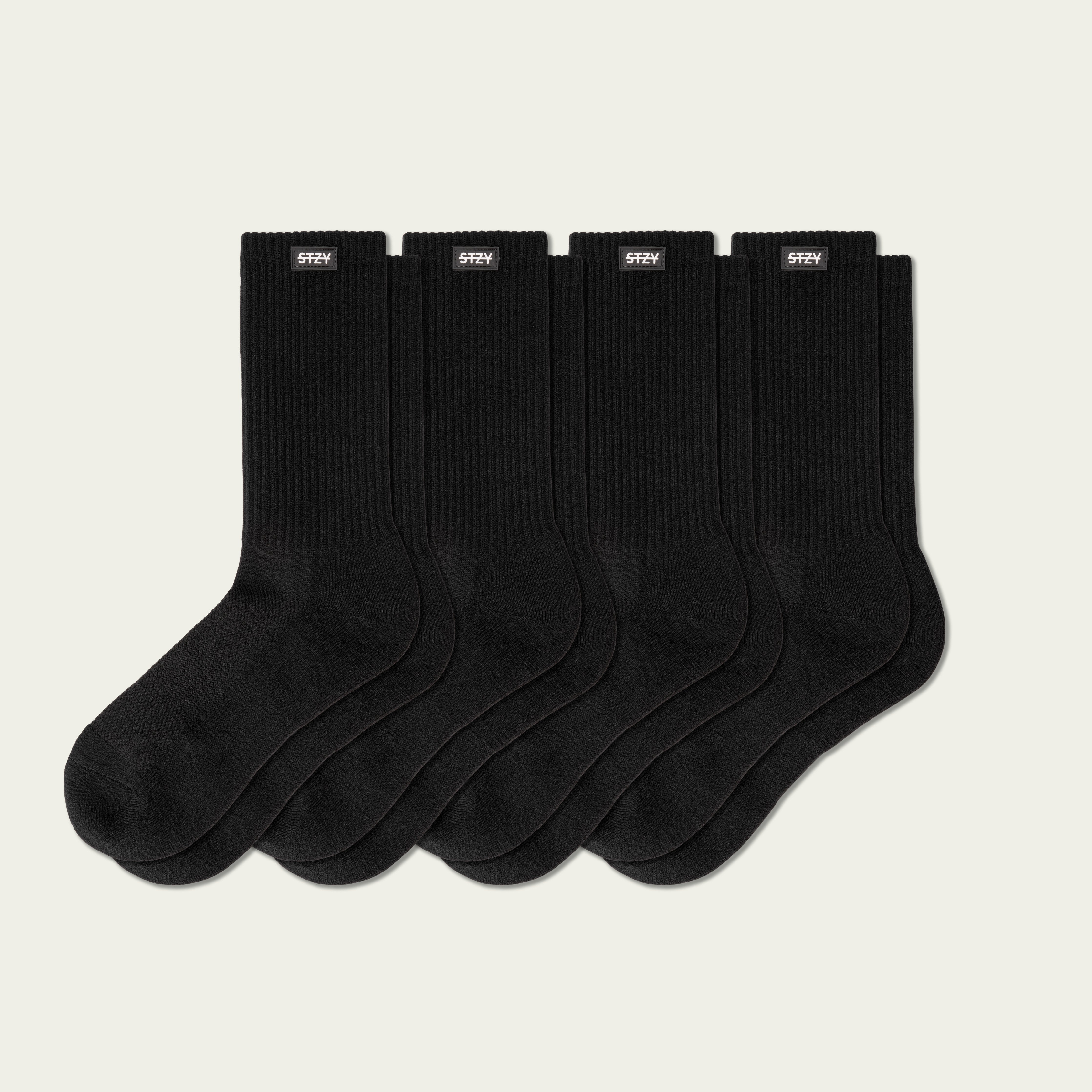 Triple Black Badge - Blank Crew (4 Pairs) – Stzy Socks